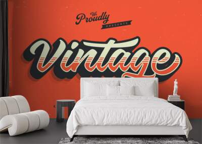 vintage retro editable text effect alphabet font typography typeface Wall mural