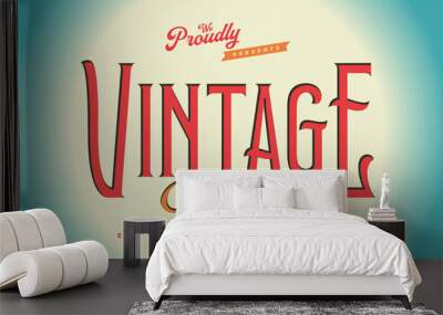 vintage retro editable text effect alphabet font typography typeface Wall mural