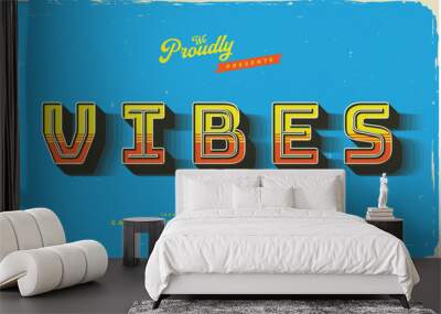 vintage retro editable text effect alphabet font typography typeface Wall mural