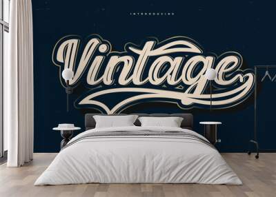 vintage retro editable text effect alphabet font typography typeface Wall mural