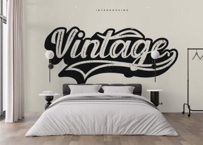 vintage retro editable text effect alphabet font typography typeface Wall mural