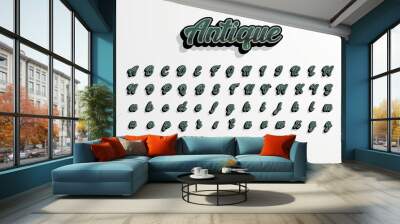 vintage retro editable vector alphabet font typography typeface Wall mural