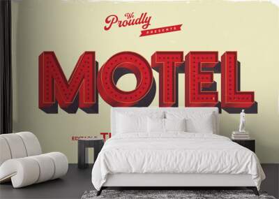 vintage retro old style American motel road sign text effect Wall mural