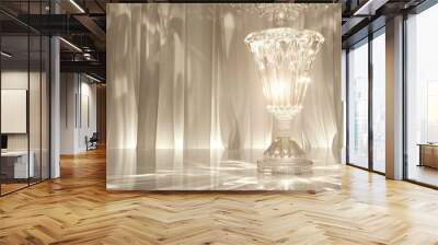 Crystal pedestal with crystal-clear design, luxury interior backdrop Wall mural