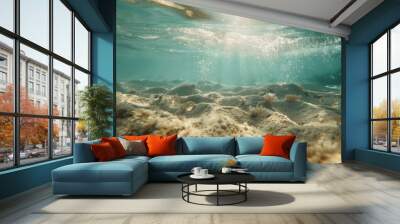 Sandy seabed with caustic light Wall mural