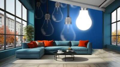 idea concept with light bulbs Wall mural