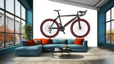 Speed Racing Bicycle Isolated on White Background Wall mural