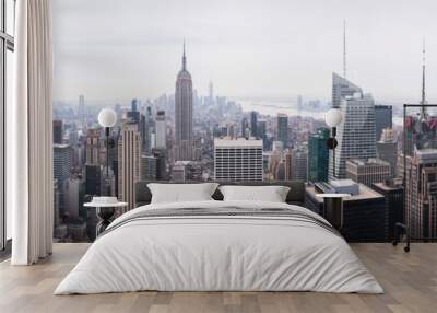 Daylight panorama of New York from the Top of the Rock - New York City, NY Wall mural