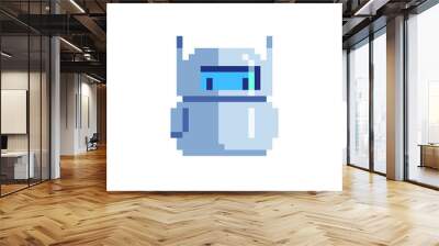 Chat bot Robot Android pixel art character. Online assistant. Cyber Artificial Intelligence. Isolated vector illustration. 8-bit sprite. Design stickers, logo, mobile app. Wall mural