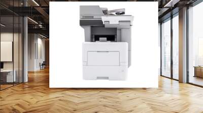 Photocopier, network printer is office worker tool equipment scanning and copy paper xerox photocopy. Jet Printer with Copier, Fax and Scanner. Office Printing Appliances. Isolated on white background Wall mural