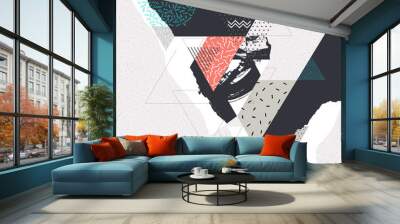 Abstract art background with geometric elements Wall mural