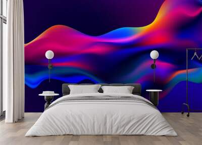 Abstract liquid holographic gradient shape. 3D Vector design element. Wall mural