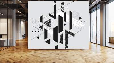 Abstract modern geometric composition	 Wall mural