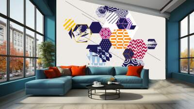 Abstract multicolor geometric composition Wall mural