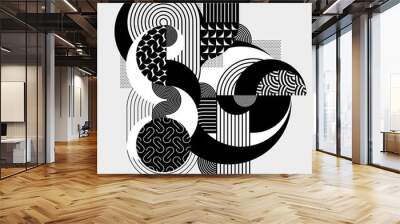 Abstract retro geometric background Wall mural