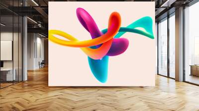 Colorful liquid circle. Abstract geometric shapes on white background. Wall mural