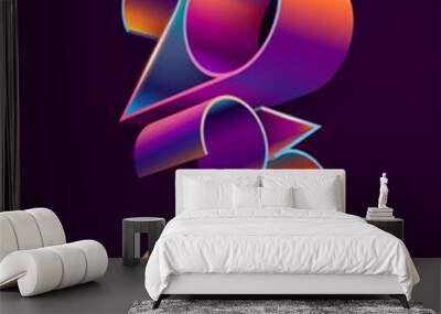 New year 2023. 3D colorful lettering design. Bright greeting card. Wall mural