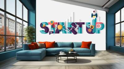 start up concept. typographic poster. Wall mural