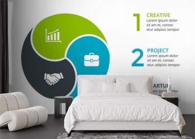 Vector circle arrows infographic, cycle diagram, graph, presentation chart. Business concept with 3 options, parts, steps, processes. Wall mural