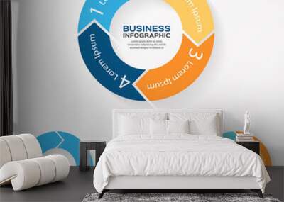 vector circle arrows infographic 1, 2, 3, 4 options Wall mural