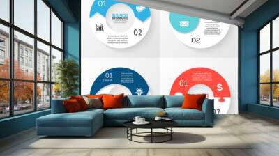 Vector circle arrows infographic. Template for cycle diagram Wall mural