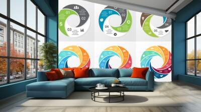 Vector circle swirl infographic. Template for cycle diagram Wall mural