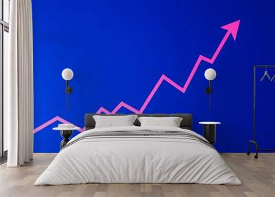 A stock market graph indicating growth or business success in the financial industry on a dark blue background.	
 Wall mural