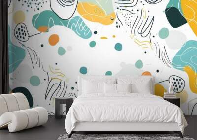 Abstract background with colorful shapes and patterns. Wall mural