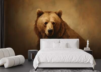 brown bear portrait Wall mural