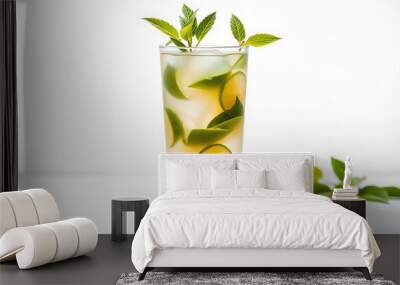 mojito cocktail isolated on white background	 Wall mural