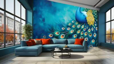 peacock feather background Wall mural