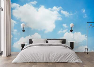 Cloudscape with fluffy white cloud in blue sky. Wall mural