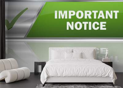 modern green important notice 3D vector sign Wall mural