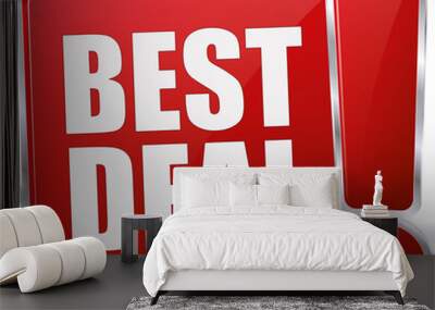 red best deal sign Wall mural