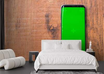 a smartphone with a green screen green screen, new technology concept Wall mural