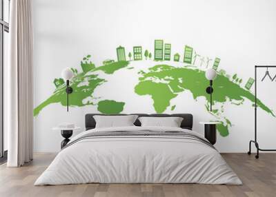 Green city on earth Wall mural