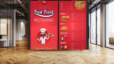 Fast food menu template Wall mural