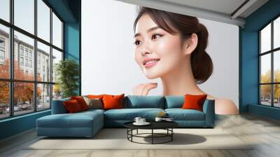 Beautiful asia woman, model for facial banner product Wall mural