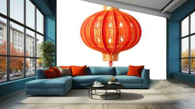 chinese red lantern isolated Wall mural