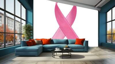 pink ribbon isolated on transparent background Wall mural