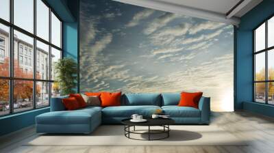 Blue sky and white clouds Wall mural