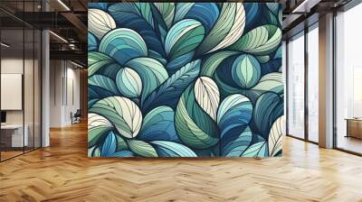 Abstract Botanical Patterns Wall mural