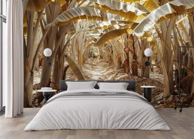 Banana tree s arid leaf covering Wall mural