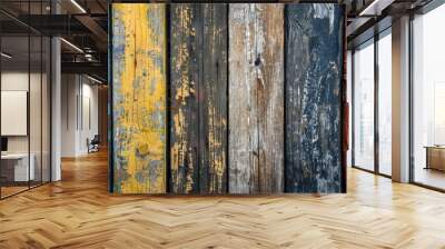 Close up of aged wooden panels displaying texture Wall mural