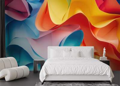 Colorful paper composition Wall mural