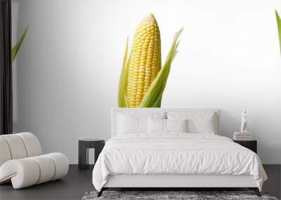 Fresh organic corn cob isolated on transparent background Wall mural