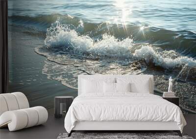 Gentle ocean ripples on shore Wall mural