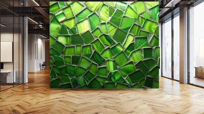 Green mosaic abstract background Wall mural