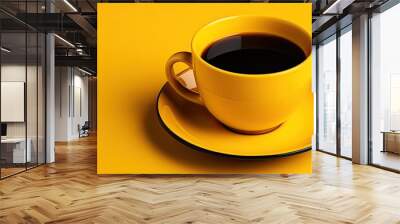 Isolated black coffee mug Wall mural