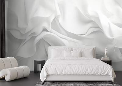 Soft White Fabric Textile Background for Elegant Design Concepts and Product Showcases Wall mural